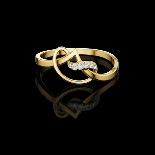 0.035 TCW Infinity Ring with Sparkling Round Cut Moissanite Diamonds Symbol of Eternal Love