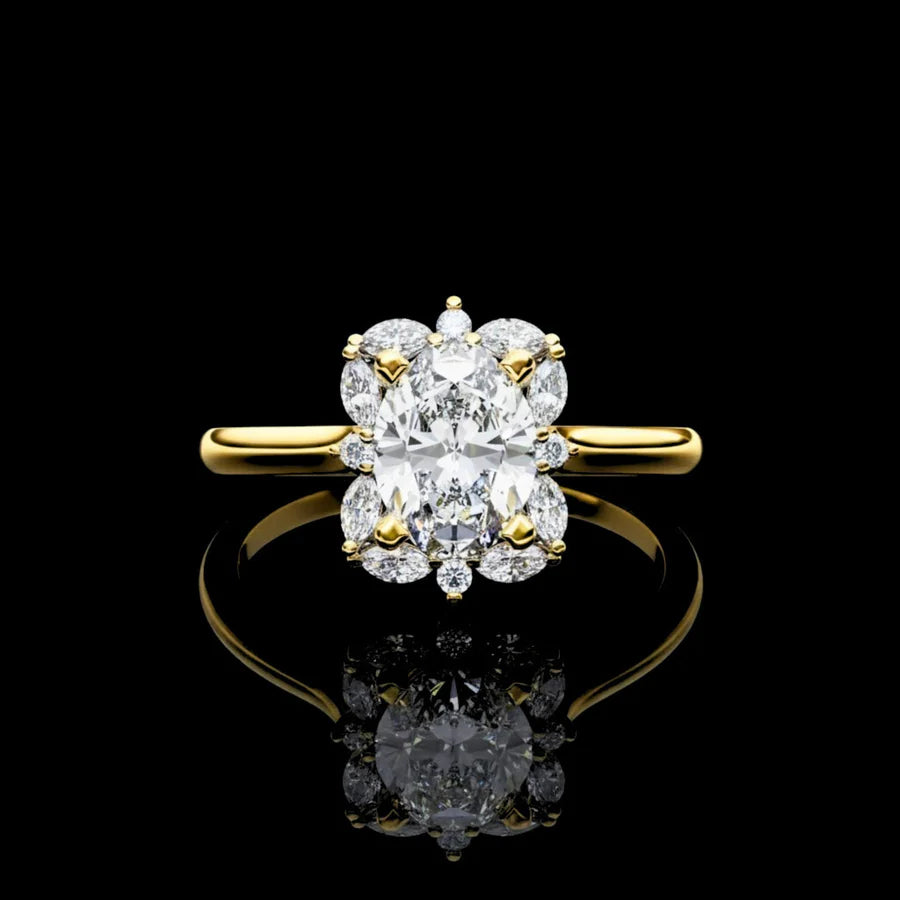 Lab Diamond Halo Ring