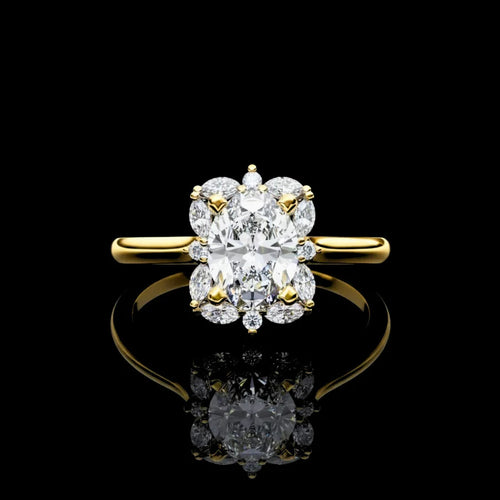 Moissanite Halo Ring