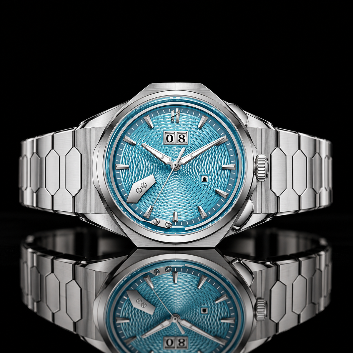 Sound Of Nature Guilloche Dial Ice Blue Titanium Chiming Limited Edition Automatic Watch