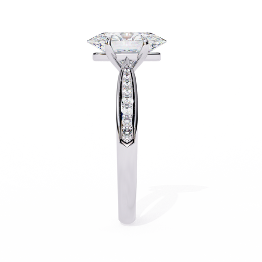 1.88 CT Magnificent Oval-Cut Lab grown Diamond Ring with Pavé Accents for Elevated Elegance