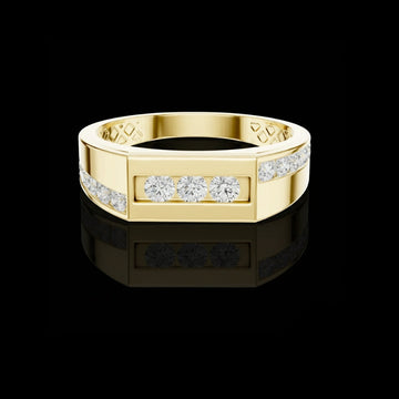 0.55 TCW Elite Channel Setting Round Cut Lab Grown Diamond Gold Band Birthday Gift for Her