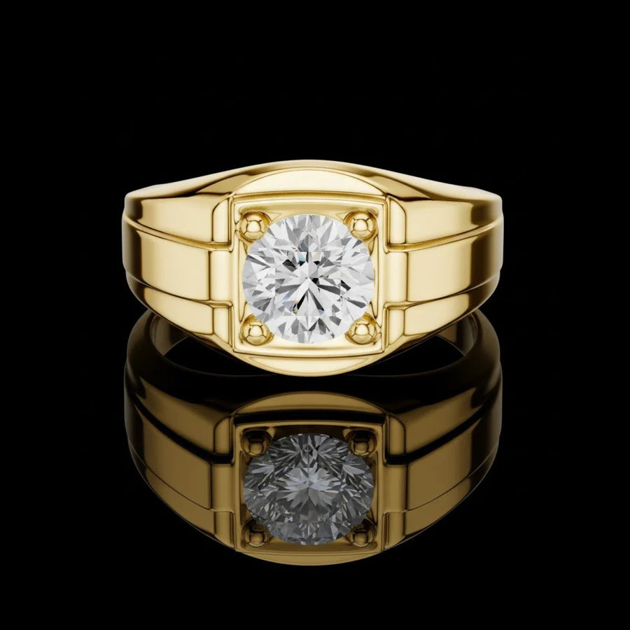 Moissanite Men's Ring