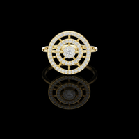 Triple Circle Halo Moissanite Statement Ring