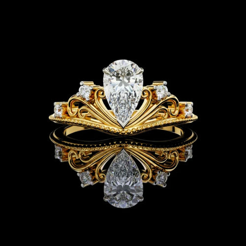 Lab Grown Nature Inspired Engagement Ring