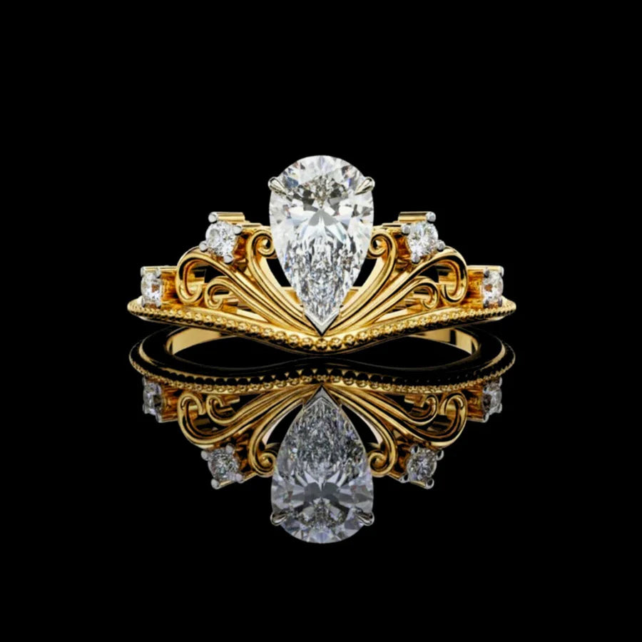 Lab Diamond Nature Inspired Engagement Ring