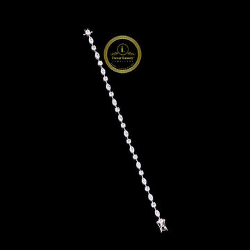 Alternating Marquise Cut Lab Grown Diamond Tennis Bracelet