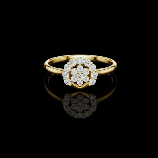 0.17 TCW Dreamy Moissanite Round Cut Diamond Ring For Soft Glow