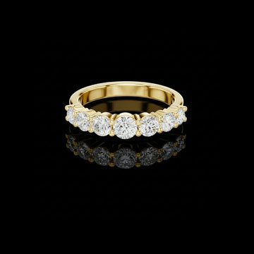 Round Cut Lab Grown Brilliant Half Eternity Diamond Wedding Band Ring