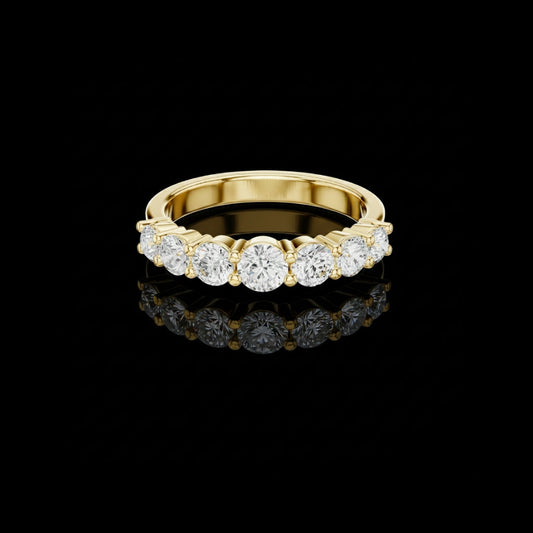 Round Cut Lab Grown Brilliant Half Eternity Diamond Wedding Band Ring