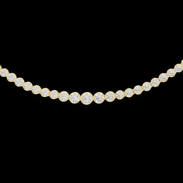 Stunning Round Cut Moissanite Bezel Set Tennis Necklace