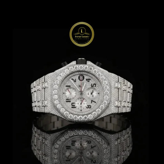 Exclusive Full Iced Out Diamond Watch Ivevar White Fire For Every Day