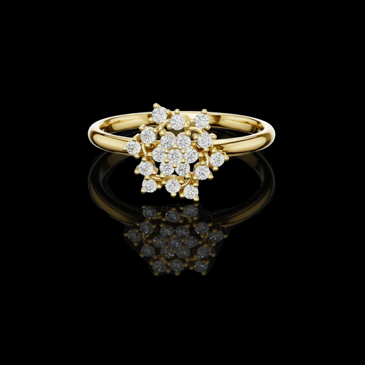 0.152 TCW Exquisite Lab Grown Diamond Snowflake Ring A Brilliant Display of Sparkling Elegance