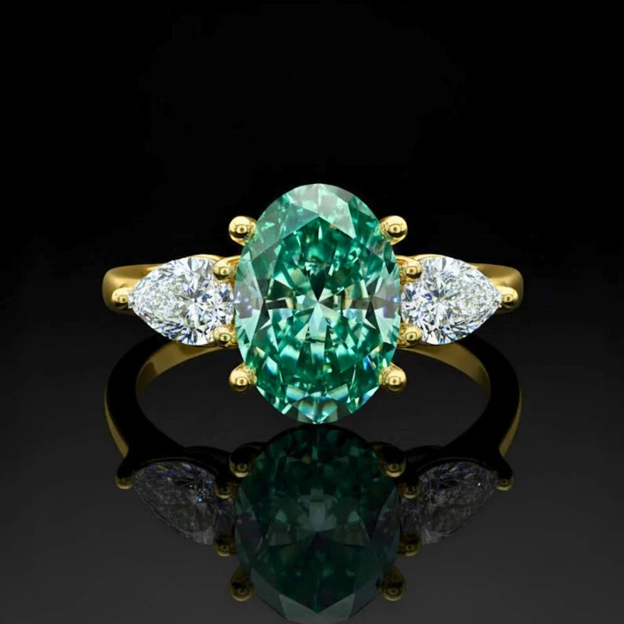 Moissanite Three Stone Ring