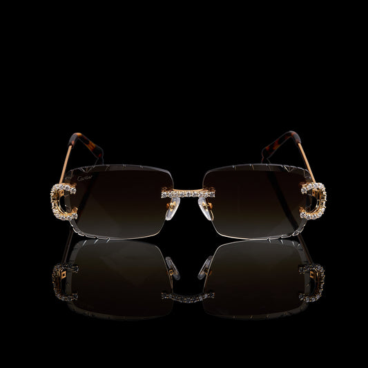 Royal Gold Moissanite Diamond Lifestyle Collection Luxury Timepiece & Designer Eyewear Masterpiece