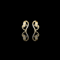 Eternal Heart Floral Diamond Stud Earrings with Round Moissanite Diamonds