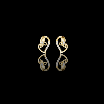Eternal Heart Floral Diamond Stud Earrings with Round Moissanite Diamonds