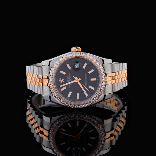 Diamond Prestige Duo Rose Gold Elegance And Iced-Out Statement Watch Collection
