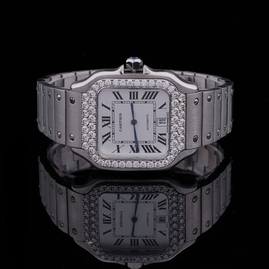 Moissanite Diamond Prestige Collection White Ice Luxury Watch Duo