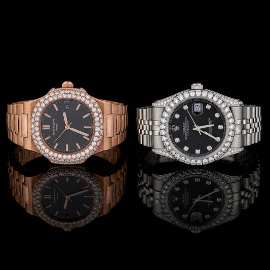 Moissanite Diamond Legacy Collection Rose Gold And Platinum Luxury Timepieces Crafted for Ultimate Prestige