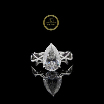 Nature Inspire Twisted Band Pear Cut Lab Grown Diamond Ring