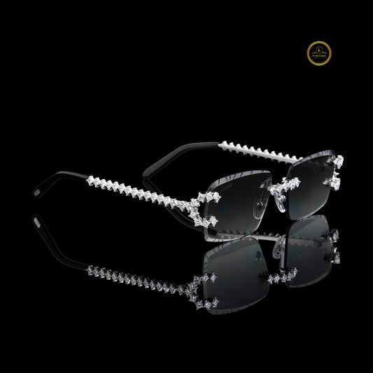 Luxury Diamond Rimless Sunglasses with Custom VVS Setting