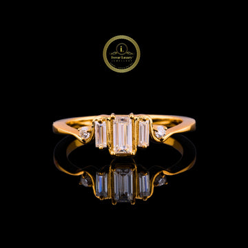 Five Baguette Lab Grown Diamond Wave Band Engagement Ring