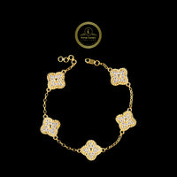 Full Gold Vencleef Braclate In Lab Grown Diamond By Ivevar.