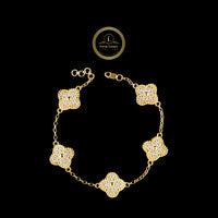 Round Cut Lab Grown Diamond Clover Chain Bracelet