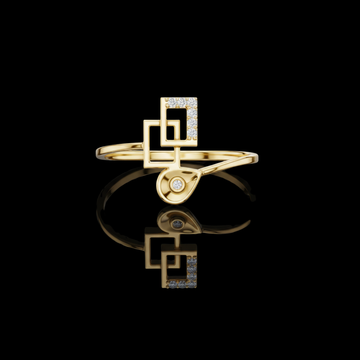 0.024 TCW Artistic Geometric Drop-Shape Ring in Featuring Brilliant Moissanite Diamonds