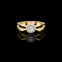 Halo Set Round Diamond Moissanite Split Shank Engagement Ring