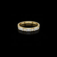 0.28 CT Vow-Inspired Linear Moissanite Diamond Band with Alternating Baguette & Round Brilliance Cut