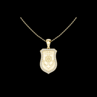 Dainty Geometric Shield Jewelry Pendant with Moissanite