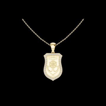 Dainty Geometric Shield Jewelry Pendant with Moissanite