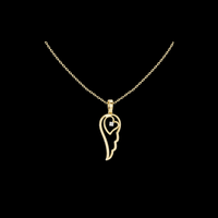 Abstract Spiritual Silhouette Necklace Charm with Moissanite