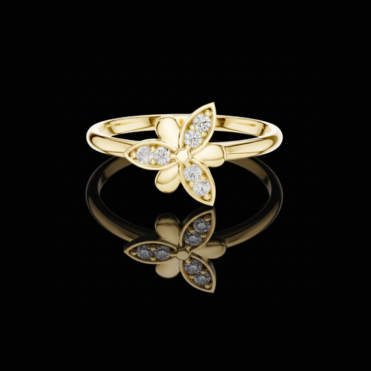Round Moissanite Diamond Cluster Promise Ring