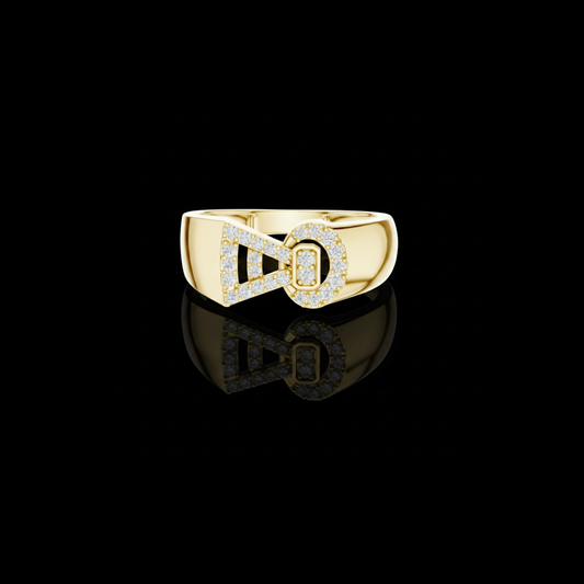 0.25 TCW Luxurious Round Lab Grown Diamond Geometric Pave Set Stone Ring Contemporary Designer Jewelry for Her