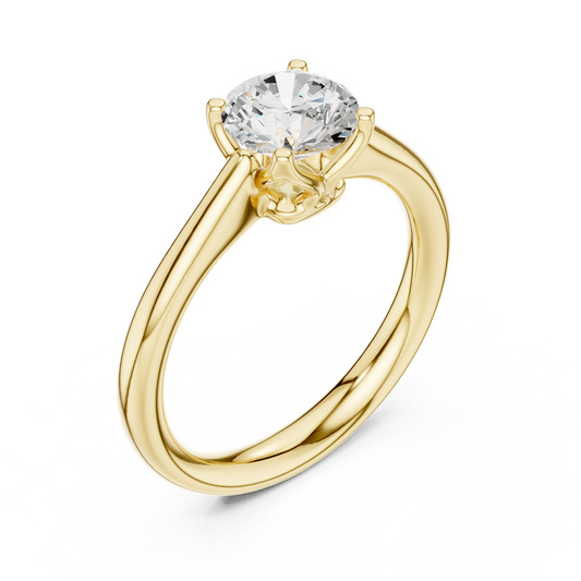 Round Cut Lab Diamond Solitaire Ring Four Prong Engagement Ring