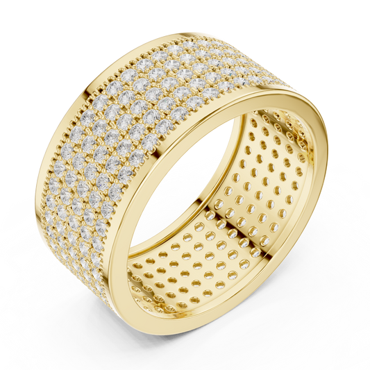 1.84 TCW Exquisite Multi Row Pavé Lab Grown Diamond Statement Band in Radiant Luxury