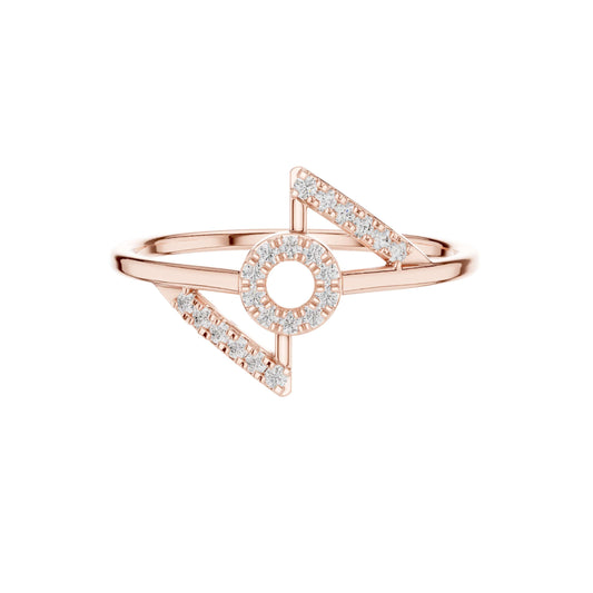 Open Circle Pave Lab Diamond Delicate Ring