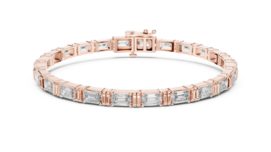Emerald Cut Moissanite Diamond Contemporary Tennis Bracelet