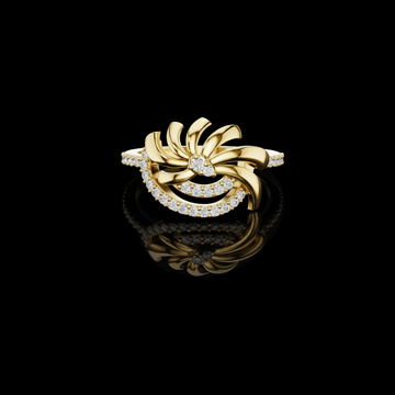 0.26 TCW Radiant Bloom Sculpted Floral Ring with Sparkling Moissanite Diamond Accents