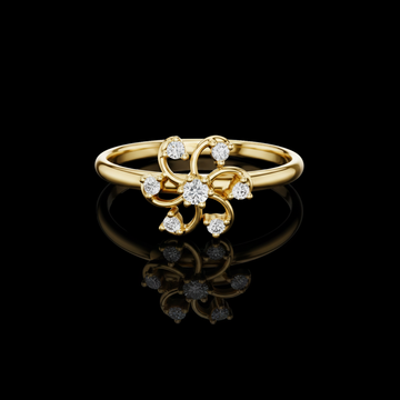 0.068 TCW Artistic Swirl Ring Accented with Lab Grown Diamond A Radiant Bloom of Elegance