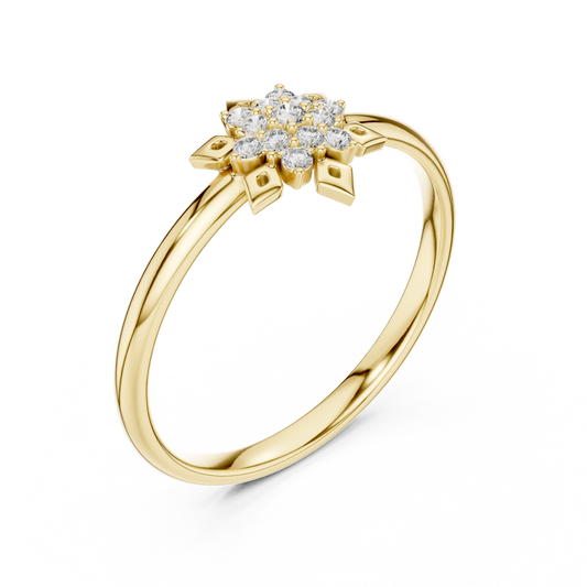 Snowflake Round Moissanite Diamond Cluster Anniversary Ring