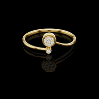 Round Lab Grown Diamond Bezel Cluster Engagement Ring