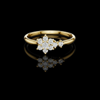 Lab Grown Brilliant Round Cut Diamond Floral Cluster Ring