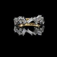 0.56 CT Shiny Baguette and Round Lab Created Diamond Band Modern Geometric Eternity Luxury Fine Jewelry