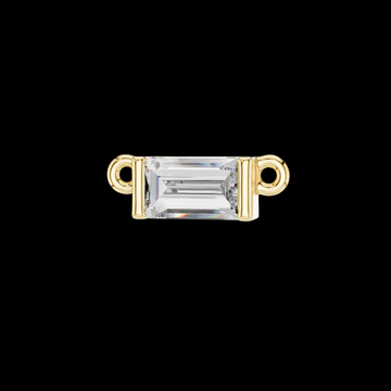 Horizontal Baguette Cut Solitaire Bar Pendant with Center Moissanite