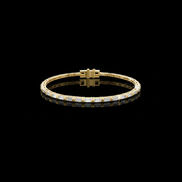 3.70 TCW Designer Baguette Cut Lab Grown Diamond Bracelet with Contemporary Geometric Links