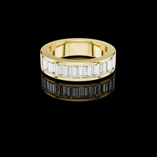 Baguette Cut Lab Grown Diamond Channel Set Wedding Band Ring